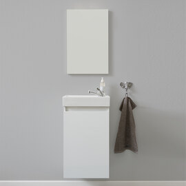 Crue Wooden Wall Mounted Vanity Unit with Mirror in White