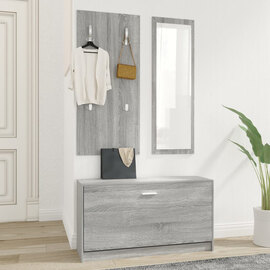 Cullman Wooden Hallway Furniture Set In Grey Sonoma Oak