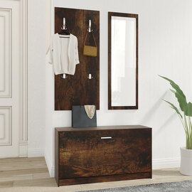 Cullman Wooden Hallway Furniture Set In Smoked Oak