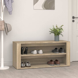 Culver Wide Wooden Shoe Storage Rack In Sonoma Oak