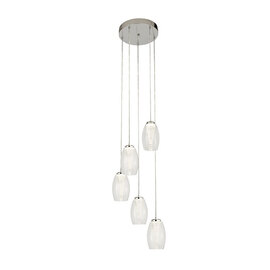 Cyclone Multi Drop 5 Pendant Light In Chrome With Clear Glass