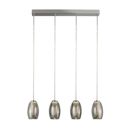 Cyclone Wall Hung Bar 4 Pendant Light With Smoked Glass