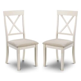 Dagan Ivory Wooden Dining Chairs in Pair