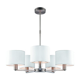 Daley Wall Hung 5 Pendant Light In Matt Nickel