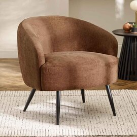 Dalrex Fabric Bedroom Chair with Black Legs in Rust