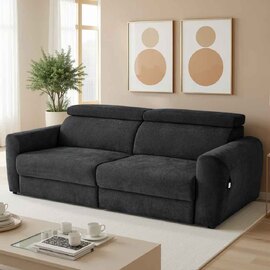 Dalvero Fabric 3 Seater Sofabed in Black