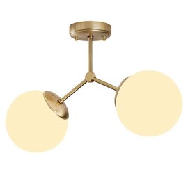 Damar 2 Light Metal Ceiling Light in Gold