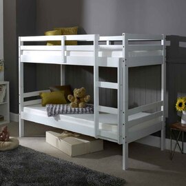 Danbury Wooden Single Bunk Bed In White