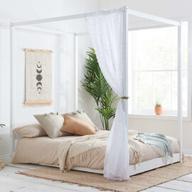 Darian Wooden King Size Bed In White