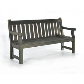 Darko Medium Wooden Garden Seating Bench In Dark Grey