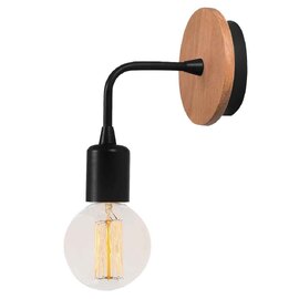 Dartini Metal Wall Lamp in Black and Oak
