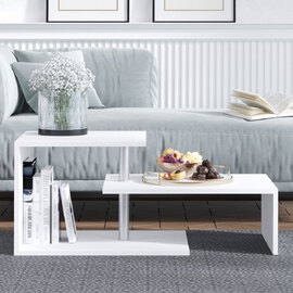 Daven Wooden Coffee Table In White