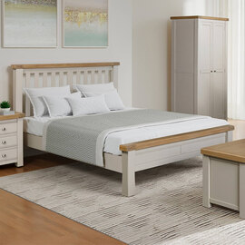 Dawson Wooden Double Bed In Taupe