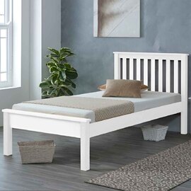 Dayton Wooden Single Bed In White