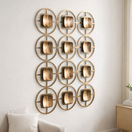 Daziro Metal Geometric Wall Art in Gold