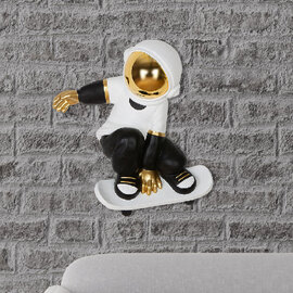 Daziro Synthetic Resin Astronaut Wall Object in Black and White