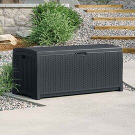 Decluttered Reinforced Resin Garden 276L Storage Box in Cyberspace Grey