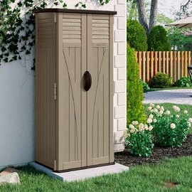 Decluttered Tall Reinforced Resin Garden Storage Cabinet in Sand