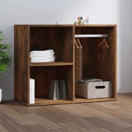 Deion Wooden Clothes Storage With Self In Smoked Oak