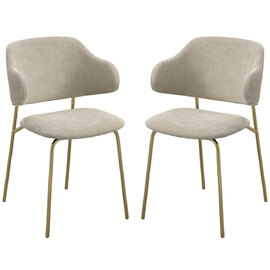 Dekalb Wheat Fabric Dining Chairs In Pair