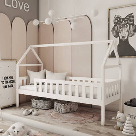 Dekalb Wooden Day Bed With Bonnell Mattress In White