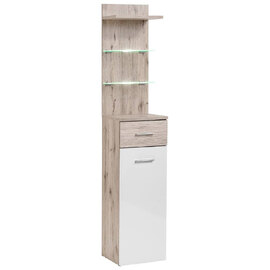 Deland Wooden Hallway Cabinet With 1 Door 1 Drawer In White Oak