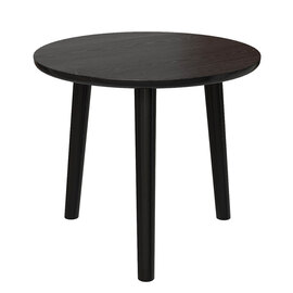 Deland Wooden Lamp Table Round In Black