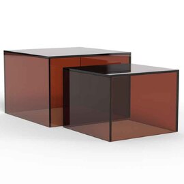 Delft Glass Nesting Coffee Tables - Brown