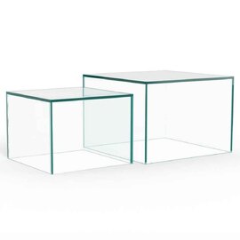Delft Glass Nesting Coffee Tables - Clear