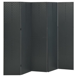 Deliz Steel 5 Panels 200cm x 180cm Room Divider In Anthracite