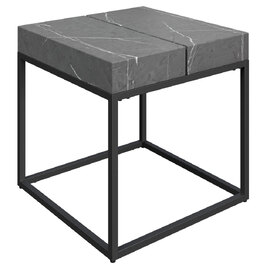Delmar Wooden Side Table In Grey Marble Effect