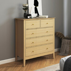 Delmira Wooden Chest Of 5 Drawers in Oak