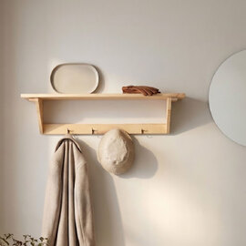 Delmira Wooden Coat Rack in Oak