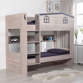 Delmor Wooden Children Bunk Bed in Ash Grey