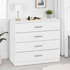 Delrion Wooden Chest Of 4 Drawers in White