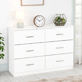 Delrion Wooden Chest Of 6 Drawers in White