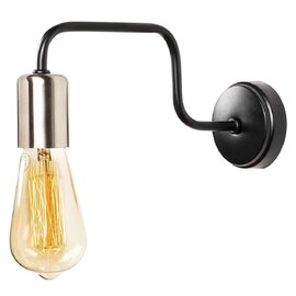 Denge Tapered Shape Metal Wall Lamp in Black and Nickel