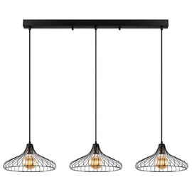 Depay 3 Light Metal Ceiling Pendant Light in Black