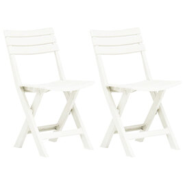 Derik Outdoor White Plastic Garden Chairs In Pair
