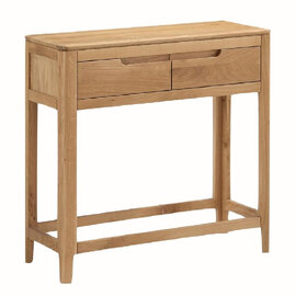 Derry Wooden Console Table With 2 Drawers In Oak