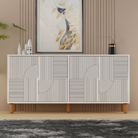 Desso Wooden Sideboard with 4 Doors in White