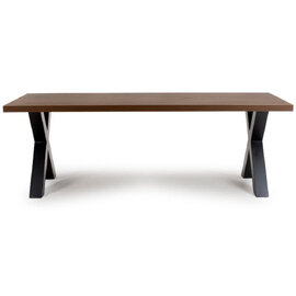 Detroit Small Wooden Rectangular Dining Table In Smoked Oak