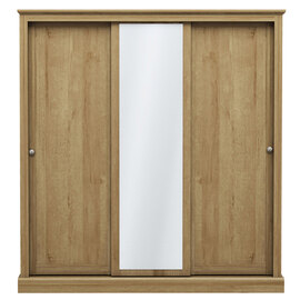 Devan Wooden Wardrobe With 3 Sliding Doors In Oak
