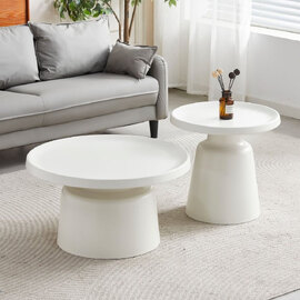 Devira Glossy Coffee Table Set in Off White