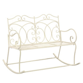 Dhuni Outdoor Cast Aluminium Seating Bench In Antique White