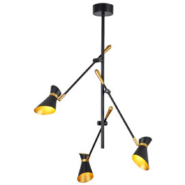 Diablo LED 3 Light Ceiling Spotlight In Matt Black