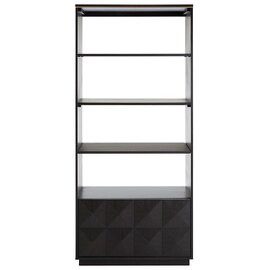 Chalawan Rubberwood Shelf Unit In Black      
