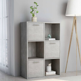Diara Wooden Storage Cabinet 3 Door 3 Shelve In Concrete Effect