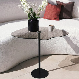 Diaro Glass Top Coffee Table With Black Metal Frame
