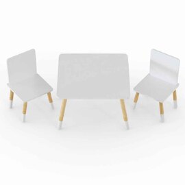Dickson Wooden Kids Table And 2 Chairs In White